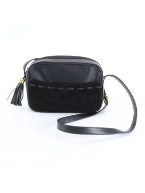 Gucci Vintage Leather Shoulder Bag with Crossbody Black